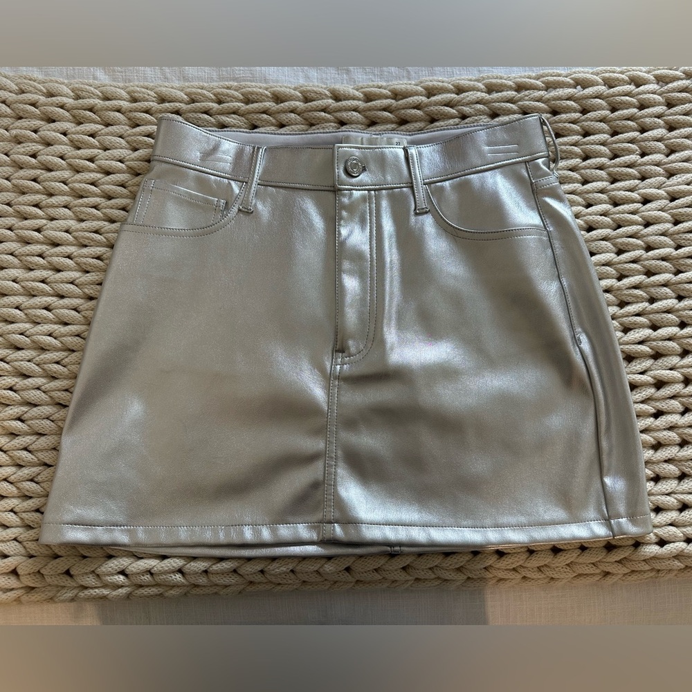 Abercrombie and Fitch silver leather mini skirt
